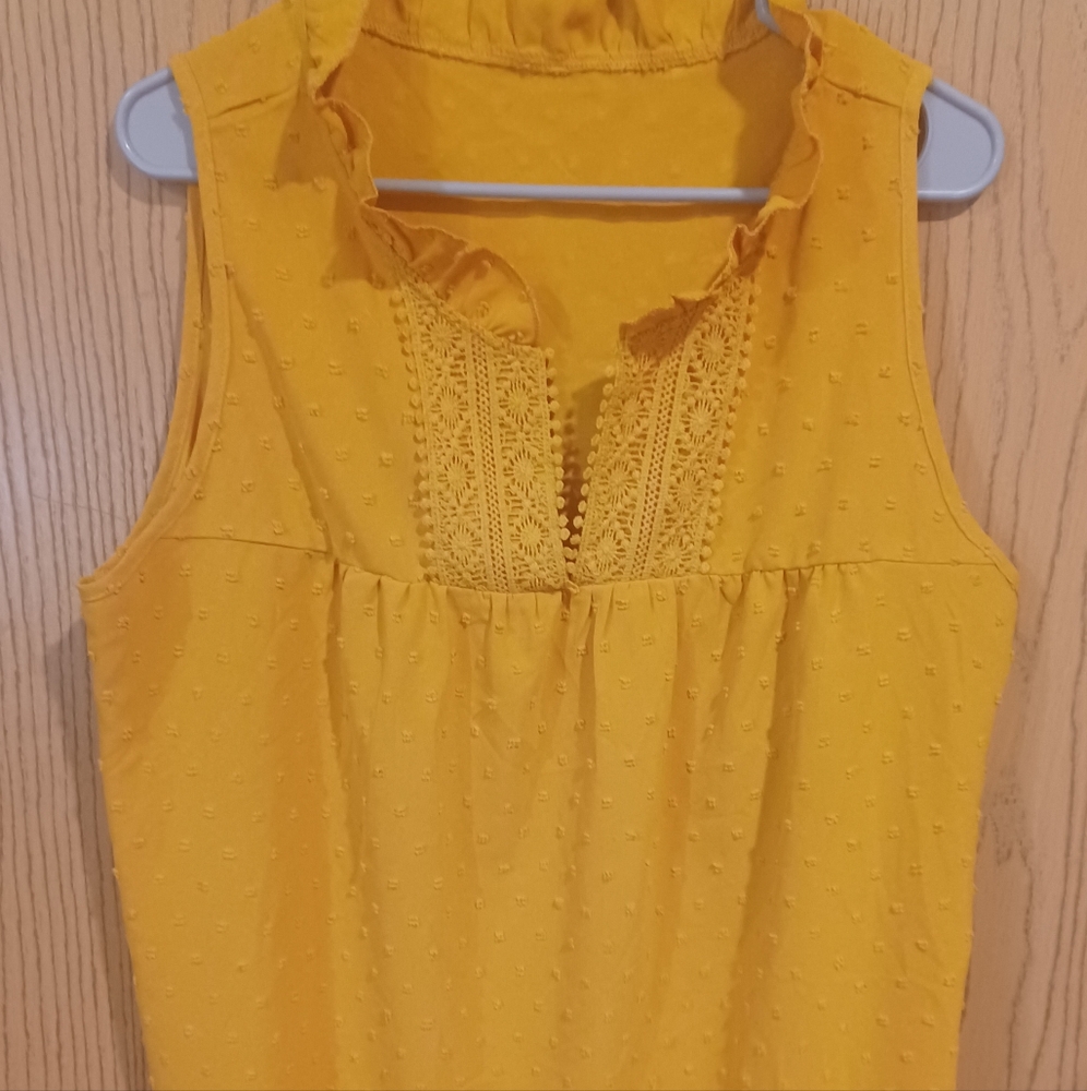 SHEIN Mustard Sleeveless Blouse